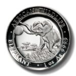 2016 Somalia Trumpeting Elephant High Relief Proof Silver coin - Image 2