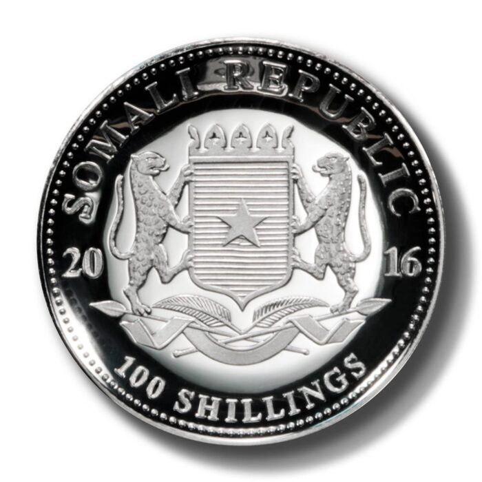2016 Somalia Trumpeting Elephant High Relief Proof Silver coin - Image 3