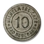 WWI Bad Neuenahr Germany Zinc 10 Pfennig Kriegsmunze