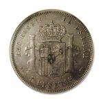 Spain 1893 Alfonso XIII 5 Pesetas Extra Fine 40 - Image 3