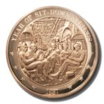 Franklin Mint History of US Year of Sit-down Strikes 1937 45mm Proof Bronze Medal