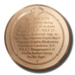 Franklin Mint History of US Year of Sit-down Strikes 1937 45mm Proof Bronze Medal - Image 2