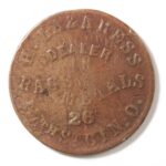 Indian Head H-LAZARESS Fuld OH Cincinnati 165DC-2a VG Overstrike 1863 Civil War Store Card - Image 2