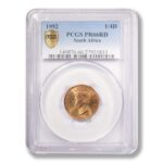 1952 George VI South Africa Quarter D Coin Graded PR66RD by PCGS. KM# 32.1