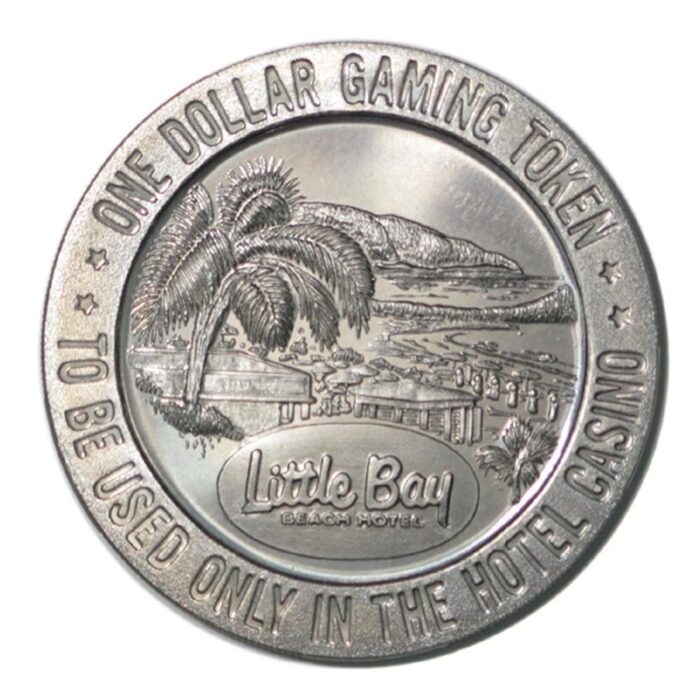 1960_exo_12467_1 Netherlands Antilles Casino Token Little Bay Beach $1 1960s Prooflike Specimen - Image 1