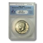 USA Mint Error Kennedy Half Dollar Rotated Dies 1967 ANACS AU 55 Details Cleaned