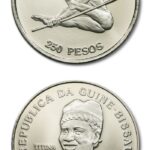 Guinea-Bissau International Games Horizontal Bar 250 Pesos 1984 Proof Crown