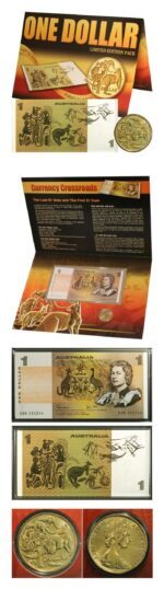 Australia Coin & Currency Set 1st Dollar Coin, Last Dollar Banknote 1984 Limited Edition