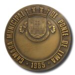 Portugal Camara Municipal The Bridge of Lima 1985 100mm Bronze Medal By Cabral Antunes - Image 2