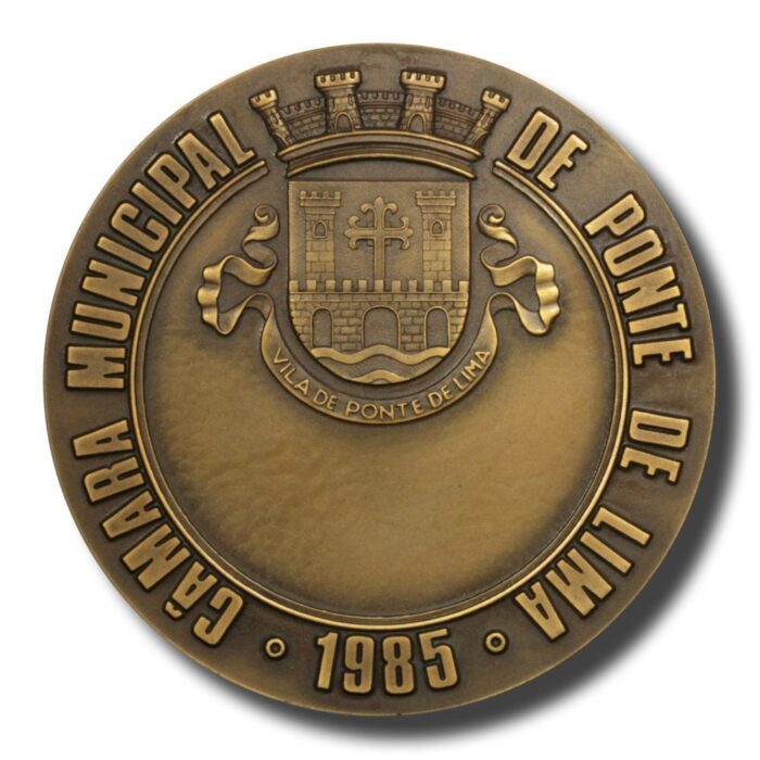 Portugal Camara Municipal The Bridge of Lima 1985 100mm Bronze Medal By Cabral Antunes - Image 2