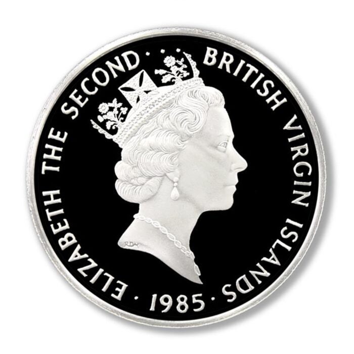 BVI Caribbean Treasure Teapot $20 1985 Proof Silver Crown .5983 ASW - Image 2