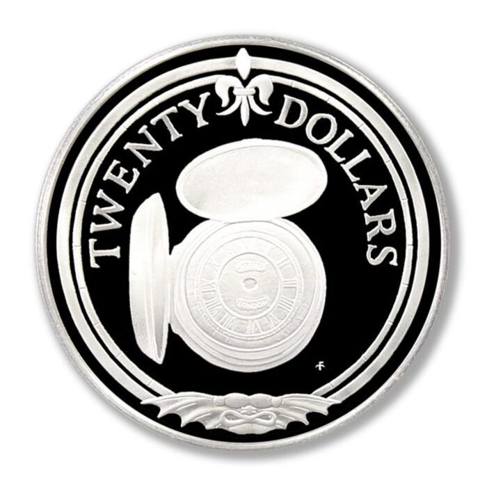 1985_vgb_05199_1 BVI Caribbean Treasure Pocket Watch $20 1985 Proof Silver Crown - Image 1