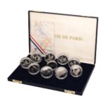 France Winter Olympics Albertville 9 Coins 1992 Silver Proof Set Mint Case & COA 5.78 ASW