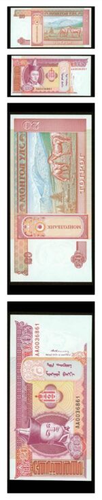 Mongolia Horses 20 Tugrik Terper 1993 Pick 55 Crisp Uncirculated Banknote