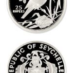 Seychelles Magpie Robin 1993 25 Rupees Proof Silver Crown .841 ASW
