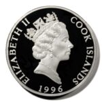 Cook Islands Female Gorilla & Offspring $5 1996 Proof Silver Crown KM303 .8327 ASW - Image 2