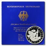 Germany 300th Ann. Peace of Westphalia 10 Mark 1998 A-D-F-G-J 5 Proof Silver Coin Folder