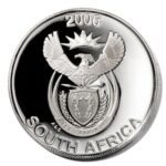 South Africa Black-Backed Jackal Chasing Birds 10 Cents 2006 Proof Silver Crown KM317 .5015 ASW - Image 2