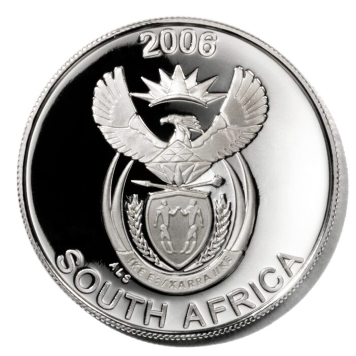 South Africa Black-Backed Jackal Chasing Birds 10 Cents 2006 Proof Silver Crown KM317 .5015 ASW - Image 2