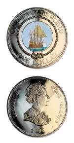 Cook Islands Mary Rose 2006 One Dollar Crown BU
