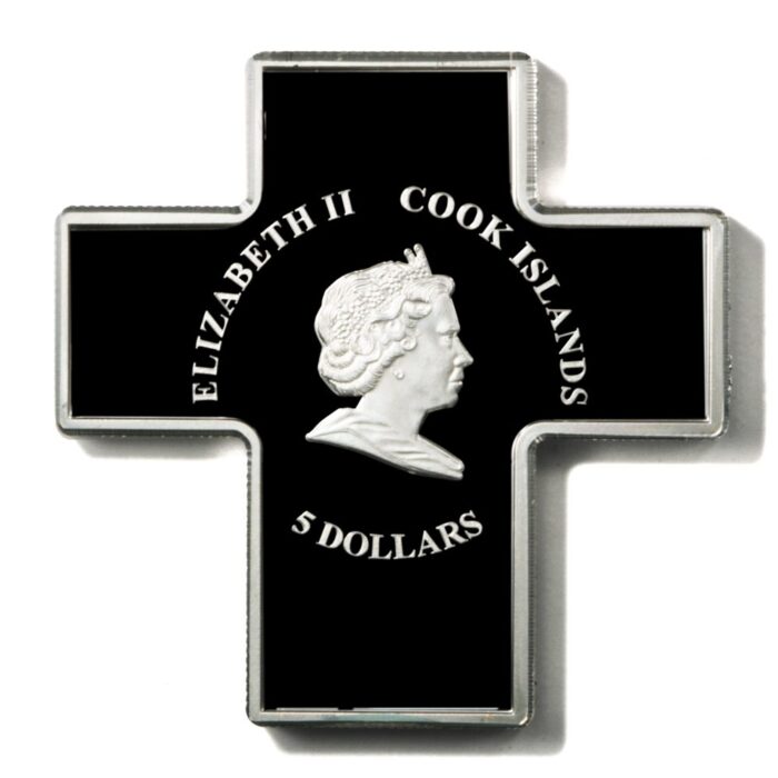 Cook Islands 2007 Santo Subito Pope John Paul II $5 Cross Shape Proof Silver Coin KM579 - Image 2