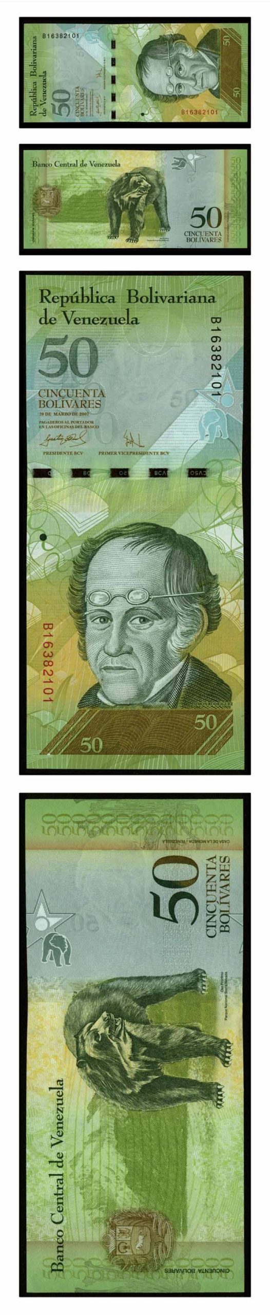 2007_ven_06433-scaled Venezuela Spectacled Bear 50 Bolivares Fuertes 2007 Pick New Crisp Unc - Image 1