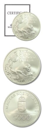 Hungary Olympics Water Polo 5,000 Forint 2008 BU Silver Crown COA .9356 ASW