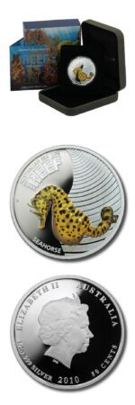 Australia Reef Series Seahorse 50c 2010 Proof Silver Coin Box & COA