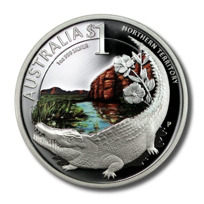 Australia ANA Boston Saltwater Crocodile $1 2010 Proof Silver Crown Box & COA - Image 2