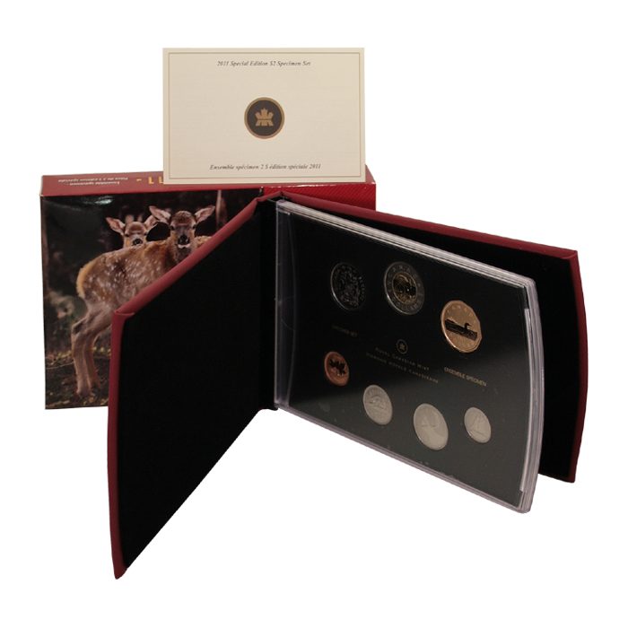 2011_can_11467 Canada Young Wildlife Series Elk 7 Coins 2011 Specimen Set RCM Case & COA - Image 1