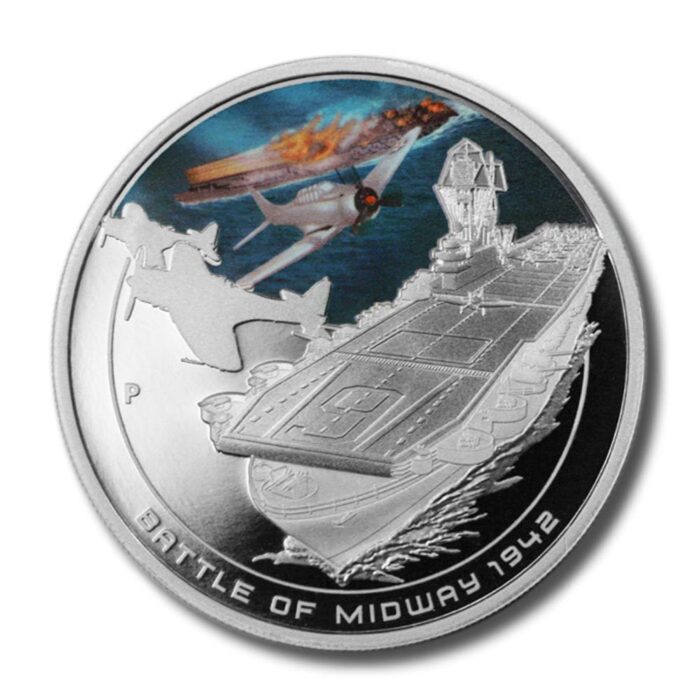 Cook Islands Famous Naval Battles Midway $1 2011 Proof Silver Crown Mint Box & COA 1oz ASW .999 - Image 2