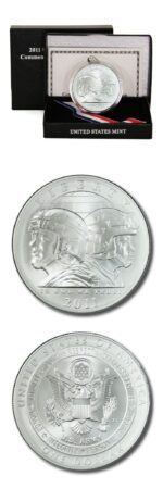 2011-S USA Army Commemorative Silver Dollar - UNC