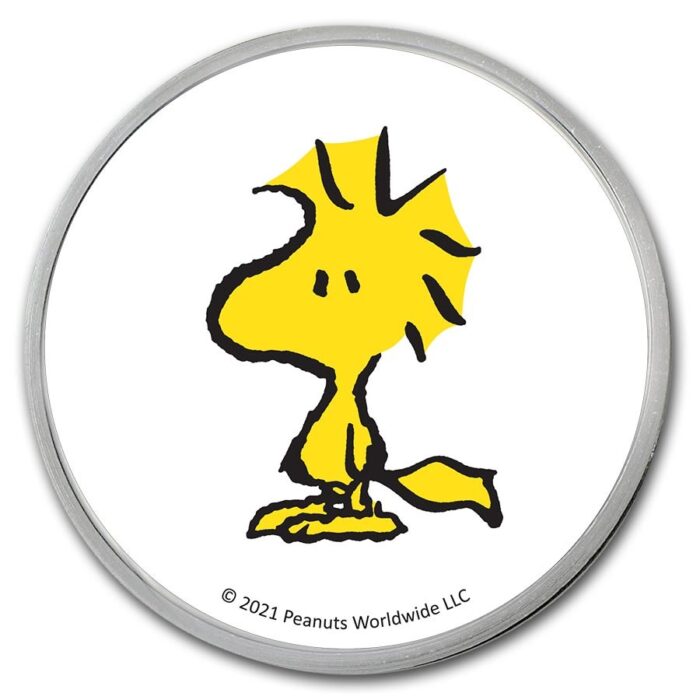 Peanuts® Woodstock 1oz Colorized Silver Round - Image 2