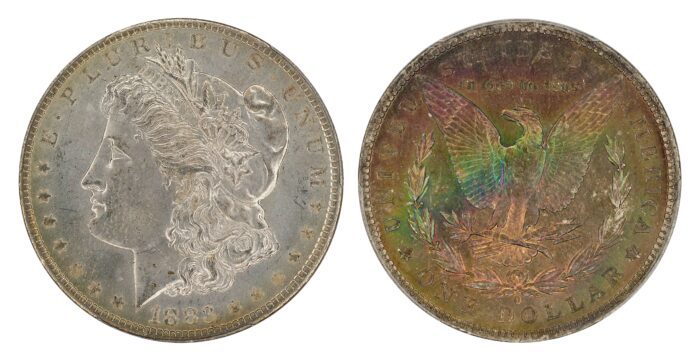 1883-O Rainbow PCGS MS66+ Rainbow-Toned Morgan Dollar